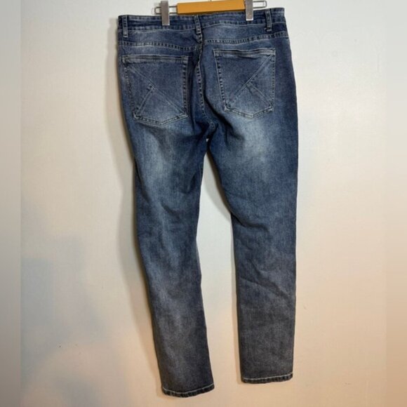 Kuwallatee Blue Paint-Splatter Denim Jeans Men’s Size 36 - Picture 7 of 10